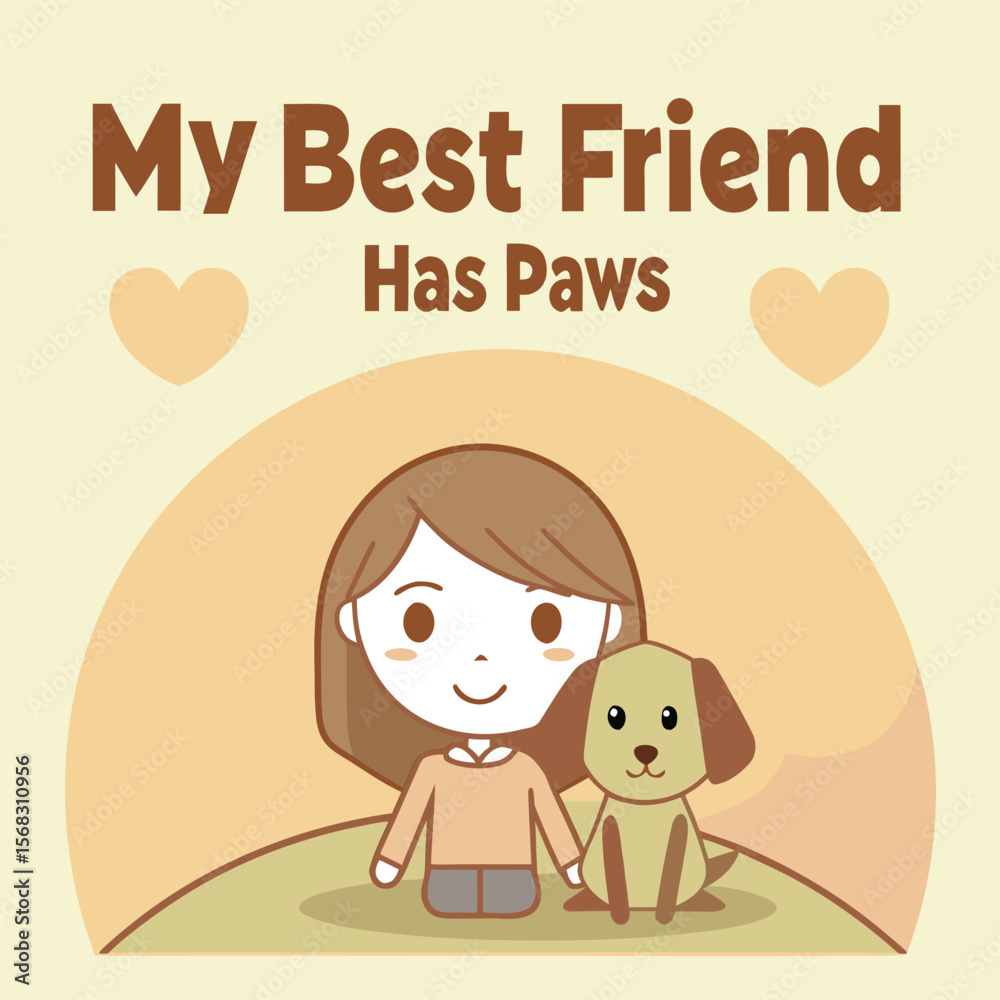 Adorable Girl and Her Puppy Best Friend Sitting Together Outdoors at Sunset Adorable Girl and Her Puppy Best Friend Sitting Together Outdoors at Sunset