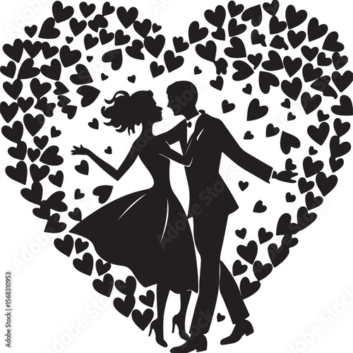 silhouette of a couple dancing