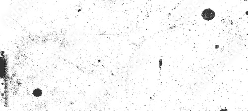 Grainy grunge photo filter background. Black particles, fibers and flecks wallpaper. Vintage rough dirt dotted overlay. Vector sandy gritty template.