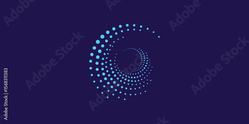 Abstract Swirl of Blue Dots