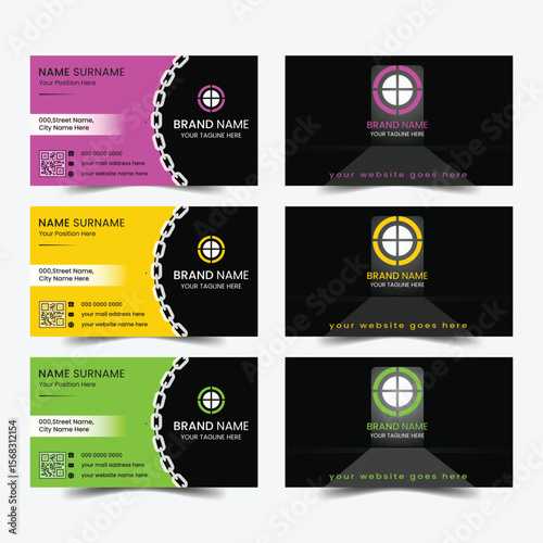 Modern corporate business card design template.