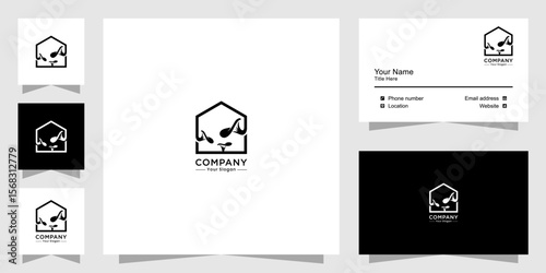 Mushroom house logo and business card