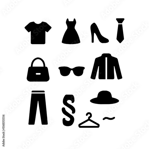 Fashion Icon Set Clothing, Accessories & Style Essentials