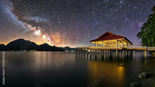 Seamless looped repetitive animation flight through deep space. Colorful starry night sky outer space background. Journey through the Milky Way to distant galaxies and constellations.