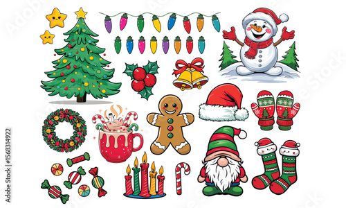  Christmas Bundle, Snowman, Tree, Wreath Gifts, Stockings.