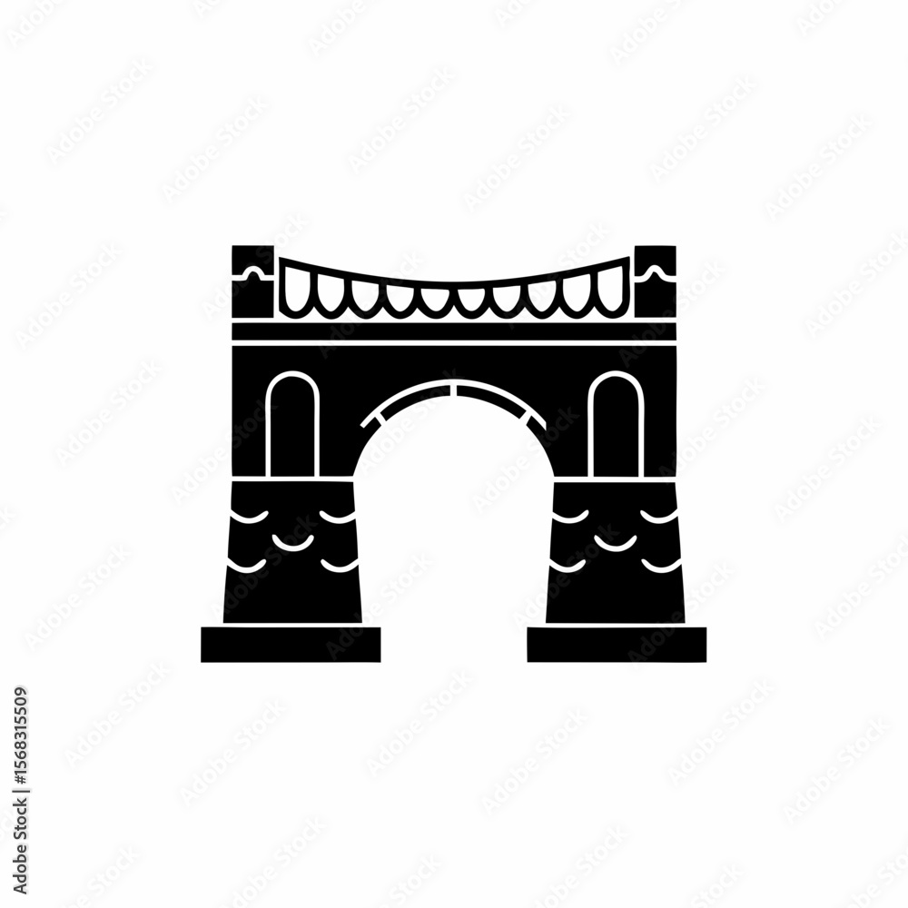Fototapeta premium unique Bridge silhouette vector silhouette illustration isolated on white background 
