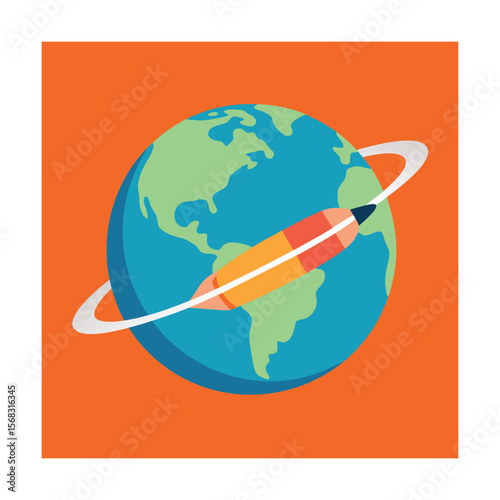 Globe pencil orbit