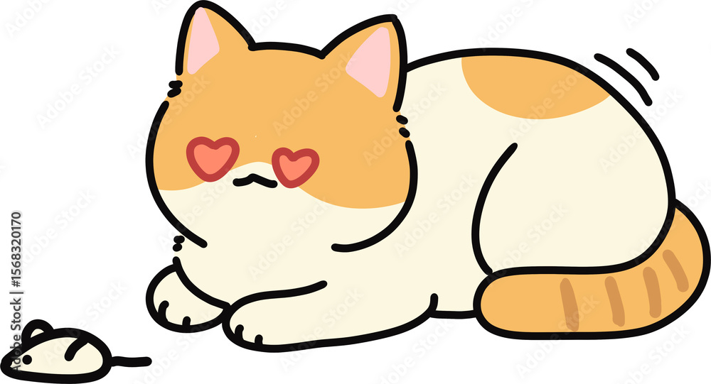 Fototapeta premium Yawning Cat Illustration