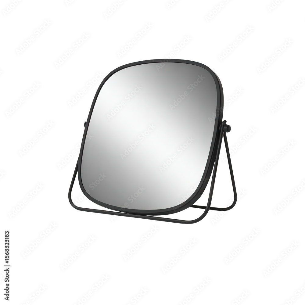 Obraz premium Mirror Isolated on White Background Showcasing a Clean and Modern Design