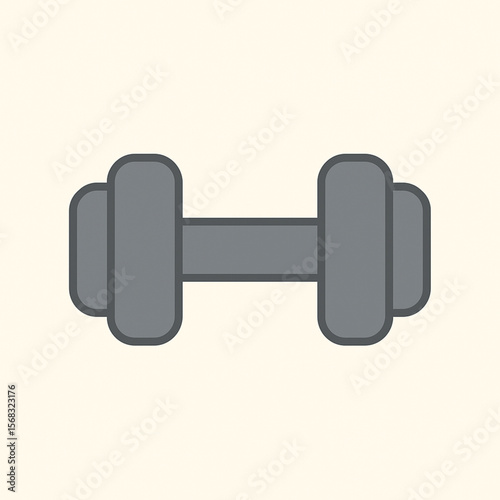 Simple Cartoon Dumbbell for Fitness and Exercise