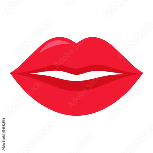 red lips isolated on white background
