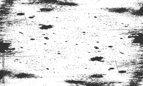 Grainy grunge photo filter background. Black particles, fibers and flecks wallpaper. Vintage rough dirt dotted overlay. Vector sandy gritty template.