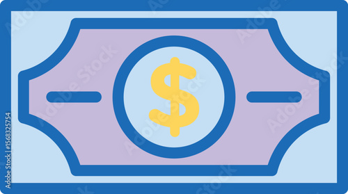 Minimalist flat icon representing money finance and wealth suitable for business and financial concepts