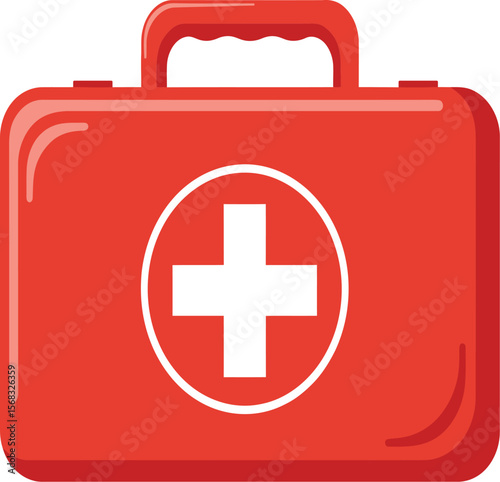 First Aid Kit with Medical Cross: Emergency Supplies and Healthcare Equipment