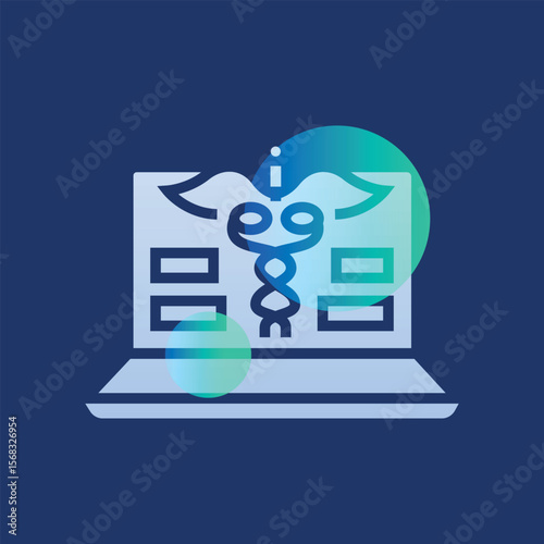 digitalization healthcare  glassmorphism illustration.