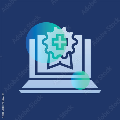 Multimedia learning systems  glassmorphism illustration.