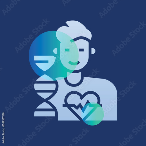 Personalized medicine glassmorphism illustration.