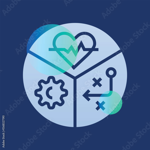 Strategic medical planning glassmorphism illustration.