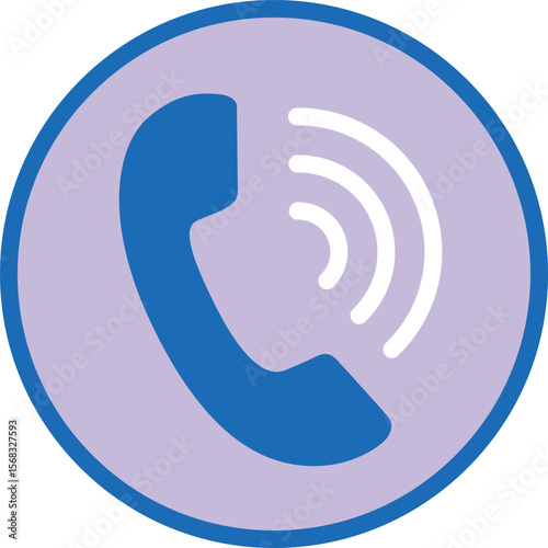 Minimalist flat icon representing a phone call suitable for digital communication and contact interfaces