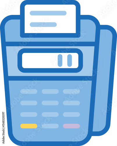 Minimalist flat icon representing a point of service transaction with clean lines and modern design elements