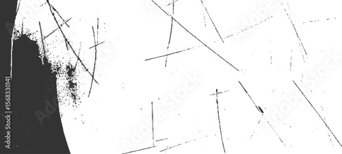 Grainy grunge photo filter background. Black particles, fibers and flecks wallpaper. Vintage rough dirt dotted overlay. Vector sandy gritty template.
