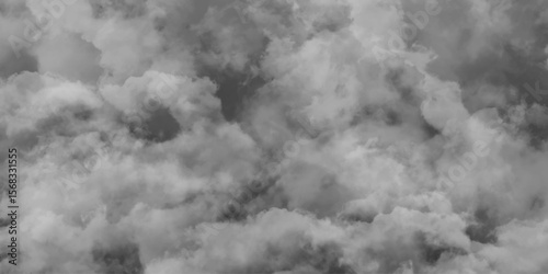 Dark Gray Cloud Texture Background. Black and White Cloud Texture. Foggy Sky Texture. Abstract Foggy Texture