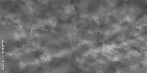 Dark Gray Cloud Texture Background. Black and White Cloud Texture. Foggy Sky Texture. Abstract Foggy Texture