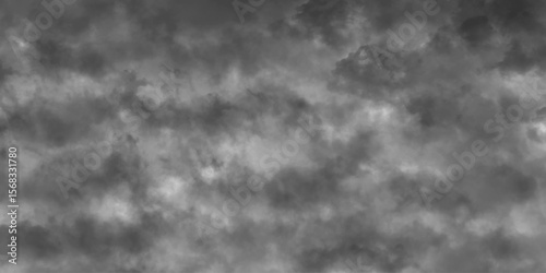 Dark Gray Cloud Texture Background. Black and White Cloud Texture. Foggy Sky Texture. Abstract Foggy Texture