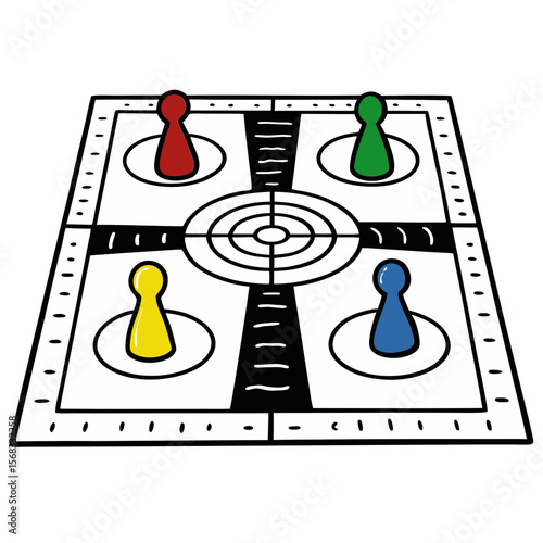 Colorful Ludo Board Game – Classic Family Fun and Strategy Game Concept