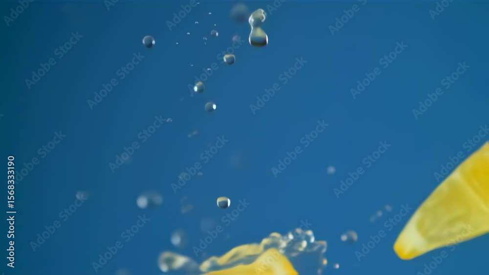 Abstract yellow form on blue background