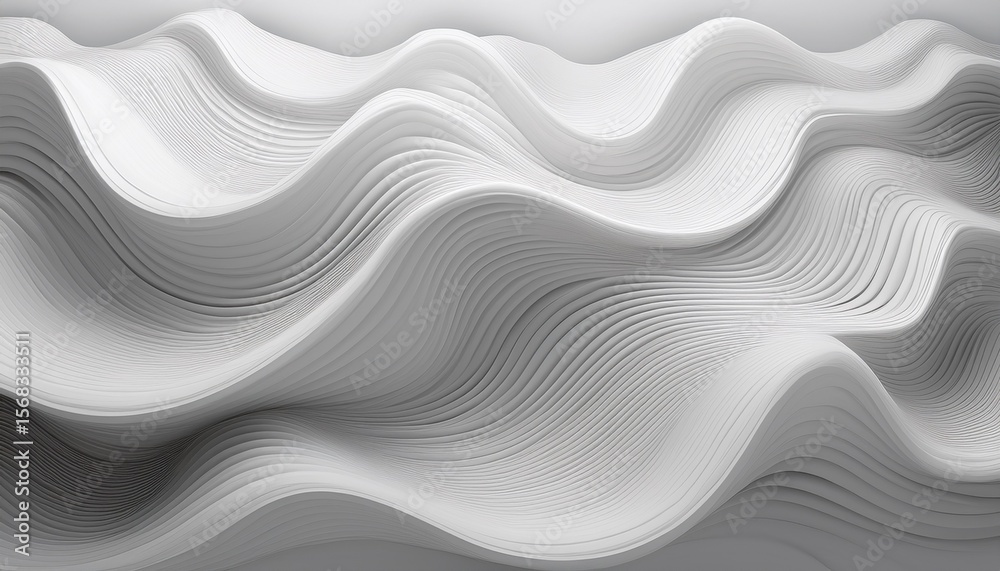 Obraz premium abstract 3d background of soft waves in white colors elegant wallpaper