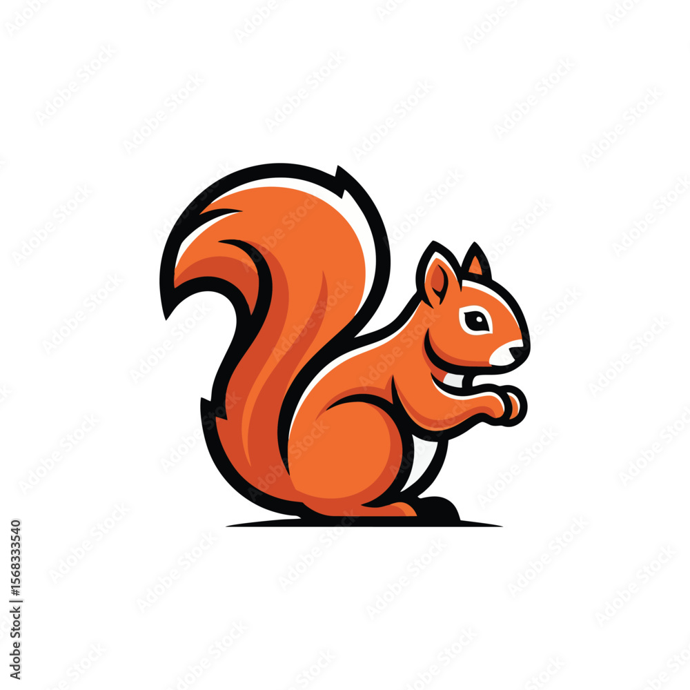 Obraz premium Smiling Cartoon Squirrel Mascot Logo