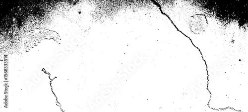 Grainy grunge photo filter background. Black particles, fibers and flecks wallpaper. Vintage rough dirt dotted overlay. Vector sandy gritty template.