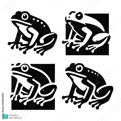 frog illustration vector black and white background templates