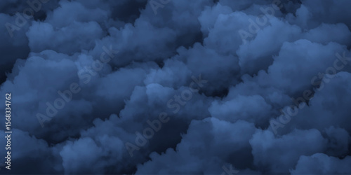 Blue Cloudstorm Atmospheric Background. Deep Blue Cloud Texture Background. Abstract Night Sky Cloud Design. Blue sky with cloud