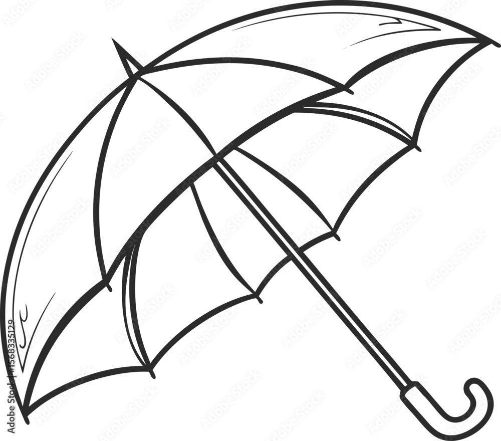 Fototapeta premium Vector art of open umbrella isolated on white background