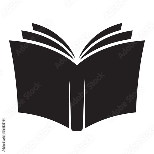 Vector art of an open book with blank pages, isolated on white background