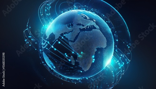 glowing earth abstract technology