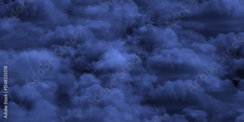 Blue Cloudstorm Atmospheric Background. Deep Blue Cloud Texture Background. Abstract Night Sky Cloud Design. Blue sky with cloud