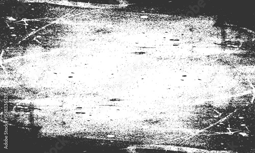 Grainy grunge photo filter background. Black particles, fibers and flecks wallpaper. Vintage rough dirt dotted overlay. Vector sandy gritty template.