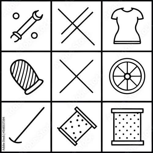 Black and white line art icons for laundry care and tools laundry icons care symbols
