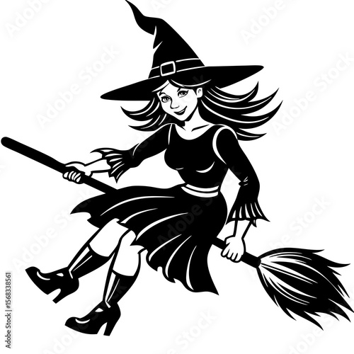witch with broom