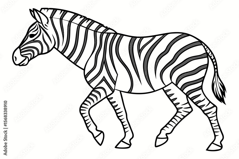 Obraz premium coloring page line art the zebra black vector