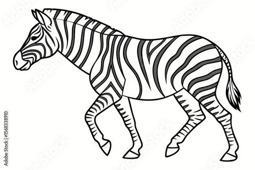 coloring page line art the zebra black vector