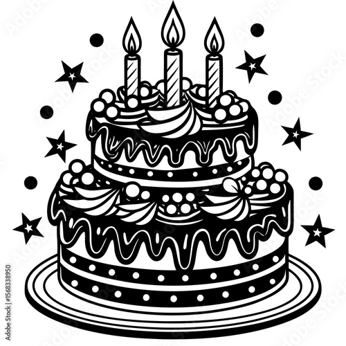 birthday cake with candles