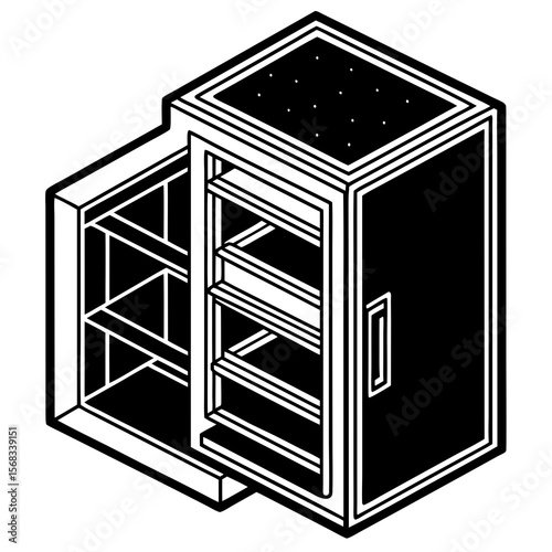 black and white office building