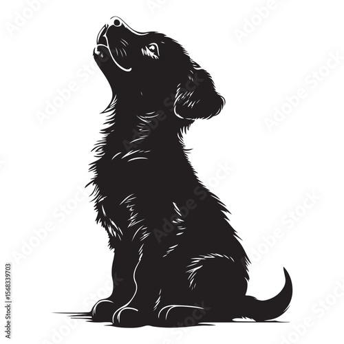Cute Beagle Puppy Outline Art & Stencil Design 
