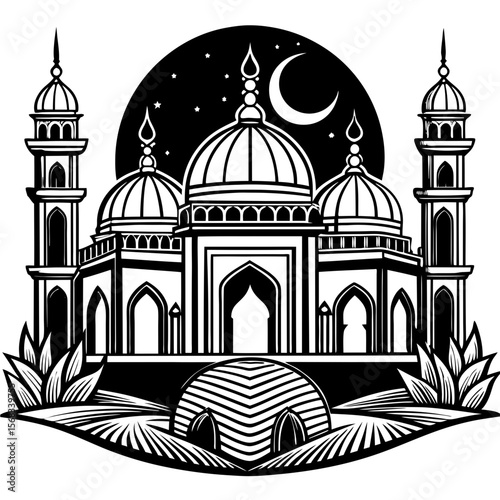 silhouette of church