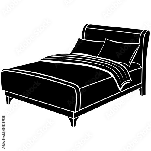 bed with pillows