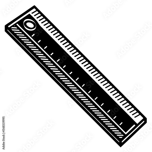 vector illustration of a metal ruler